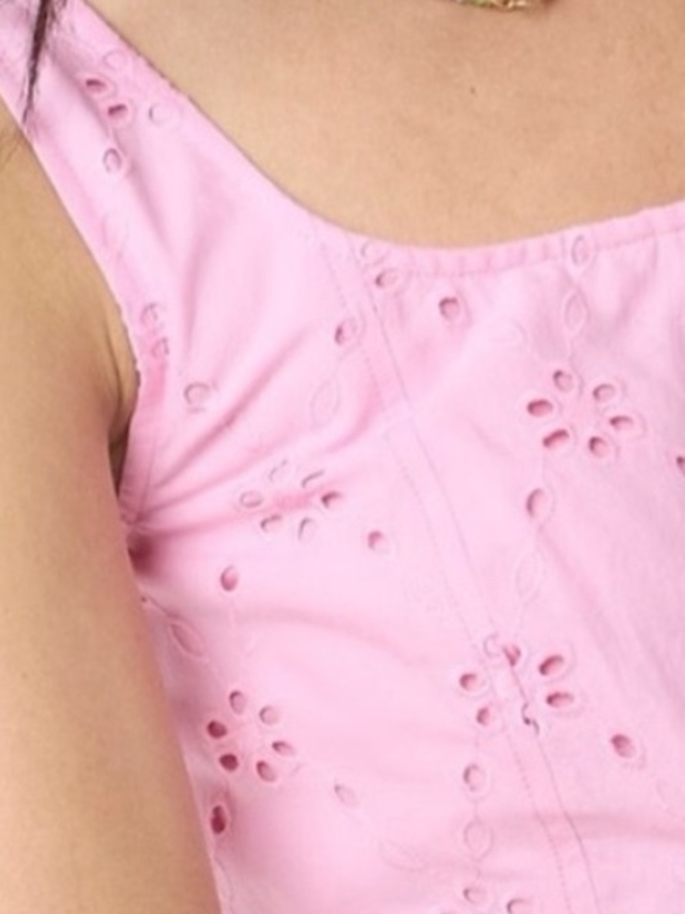 J. Crew Pink Eyelet Midi Dress - Picture 5 of 7